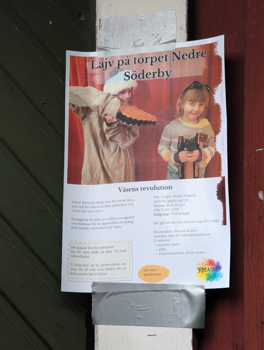 Lajv på Torpet i Nedre Söderby i 24 och 25 juni