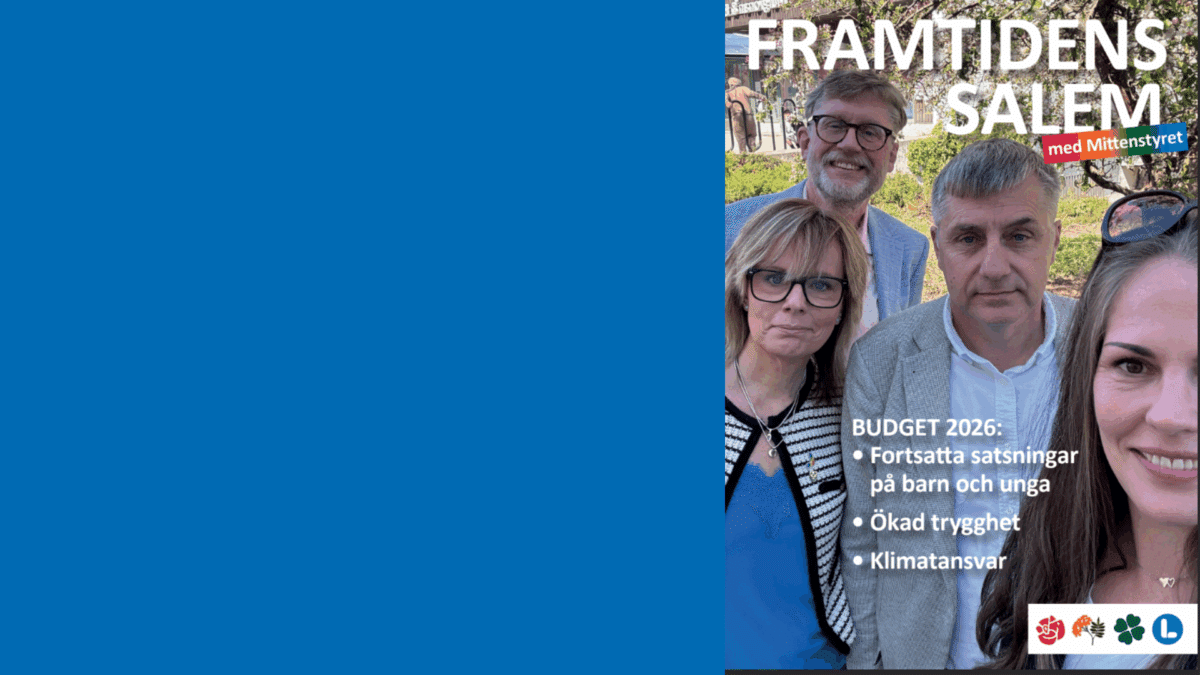 Omslag Mittenstyrets budget 2026 i Salem