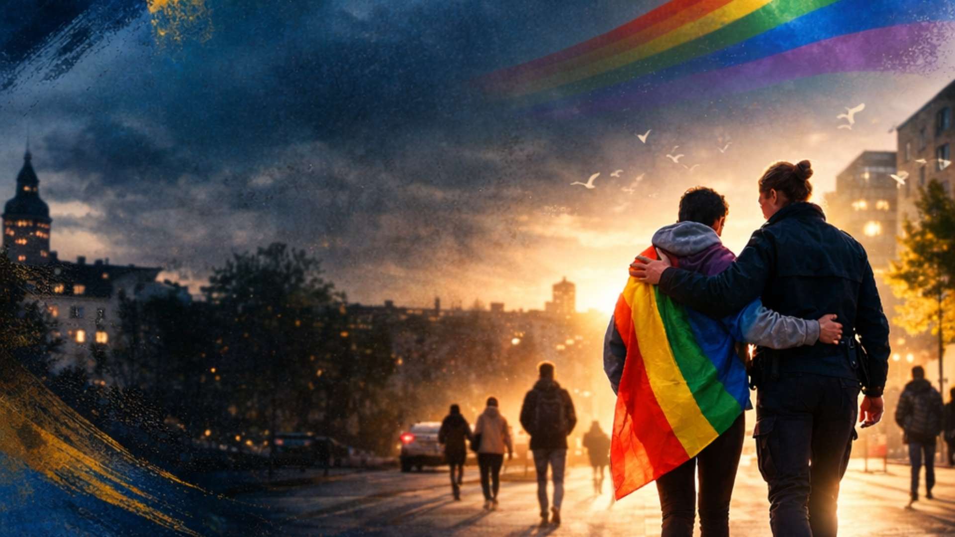 Mobila frihetsteam mot intolerans – regnbågsflagga som symbol för hbtqi-personers frihet