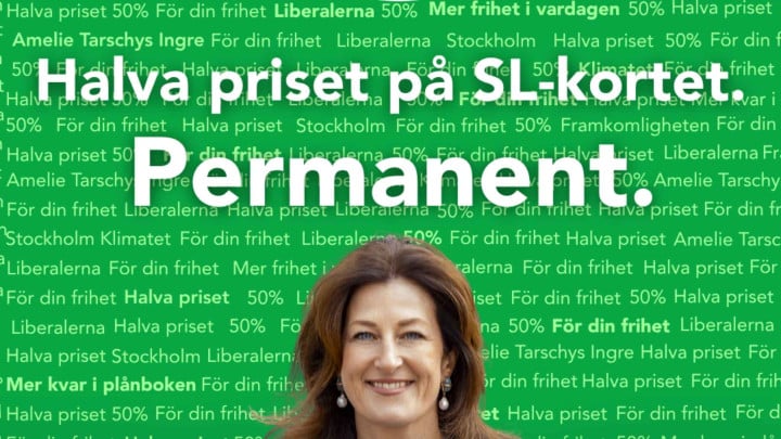 Amelie Tarschys Ingre om halva priset på SL-kortet i Region Stockholm