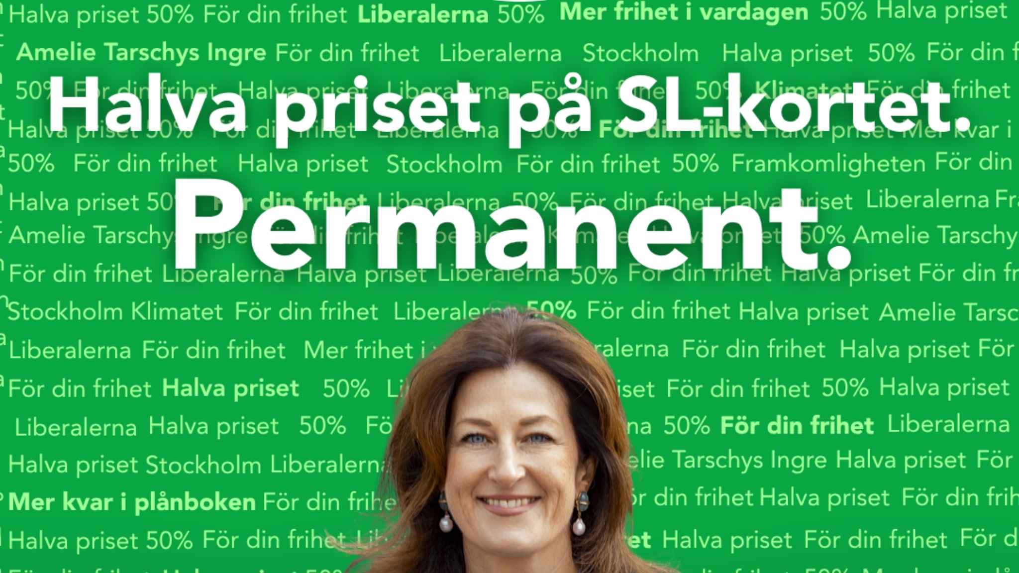 Amelie Tarschys Ingre om halva priset på SL-kortet i Region Stockholm